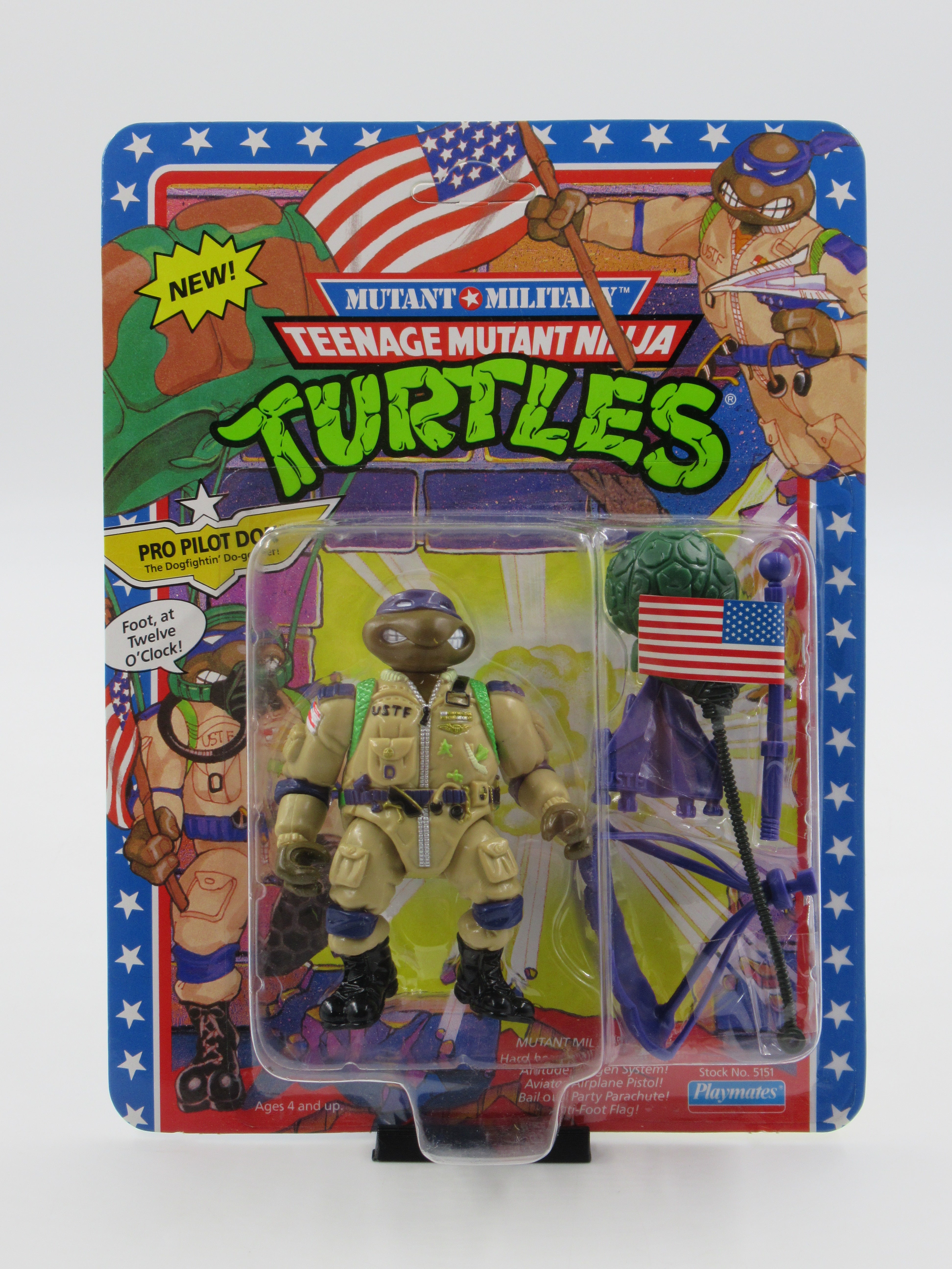 Teenage Mutant Ninja Turtles Pro Pilot Don Mutant Military 4.5" Figure TMNTs - Playmates (1991)
